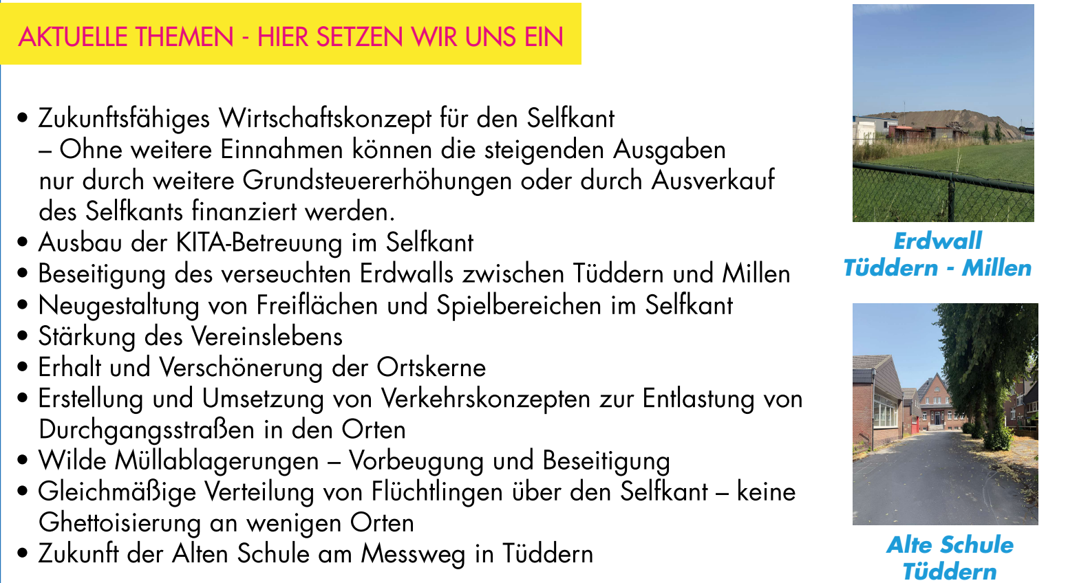 Wahlprogramm Kommunalwahl Selfkant 2025