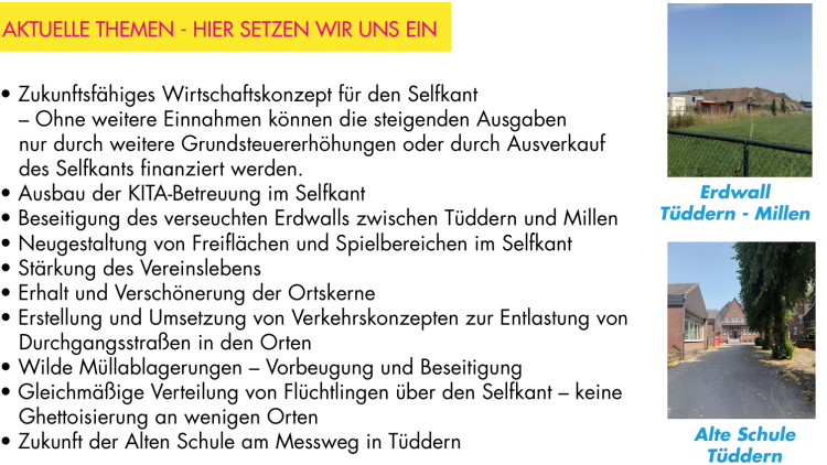 Wahlprogramm Kommunalwahl Selfkant 2025
